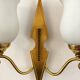 2 vintage brass and opaline sconces in the 1950