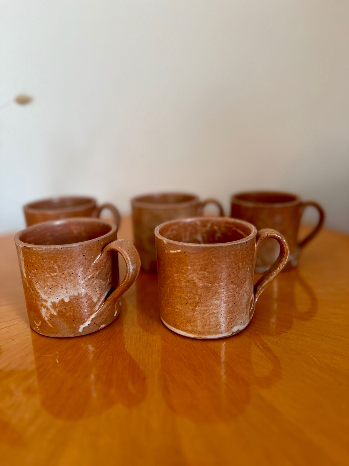 Lot de 5 tasses à café en grès vintage