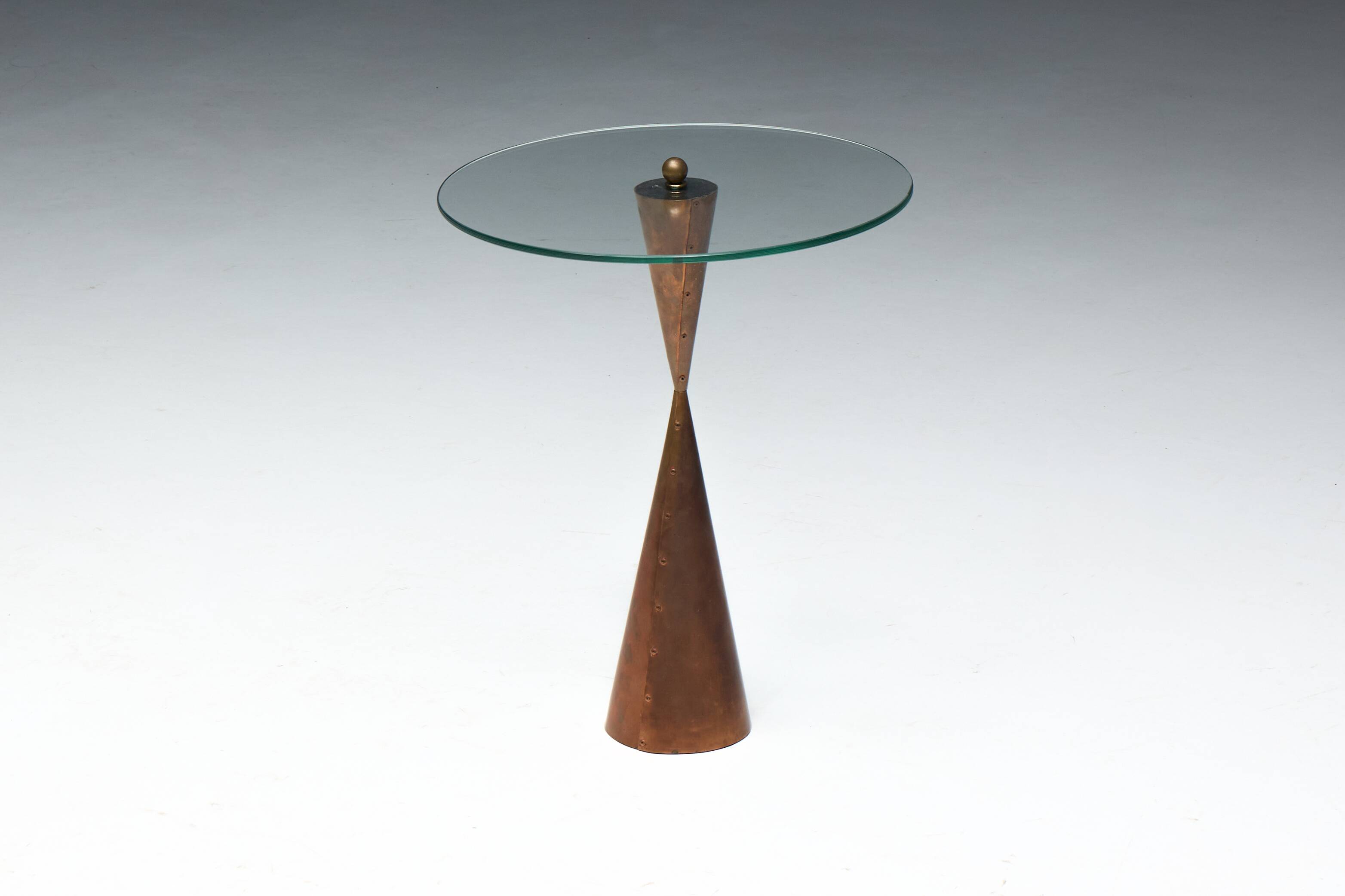 Conical Copper Side Table, France, 1970s