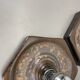 Set of Three brown Ceramic SPUTNIK Wall Lights by Pan Ceramics Germany 197