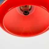 Suspension in red glass and chrome by Peill and Putzler, 1970, Germany