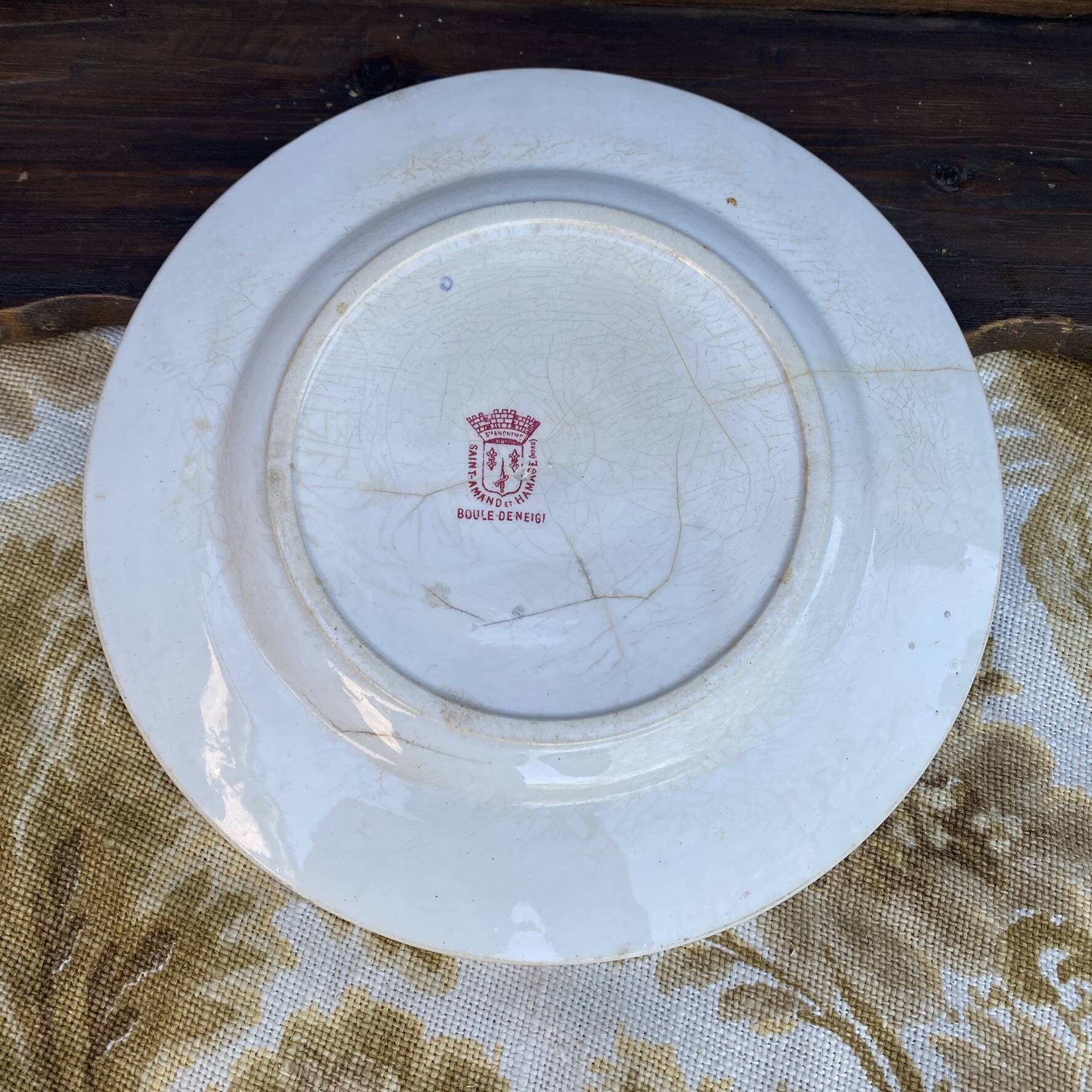 Plate in earthenware from Saint-Amand Snowball
