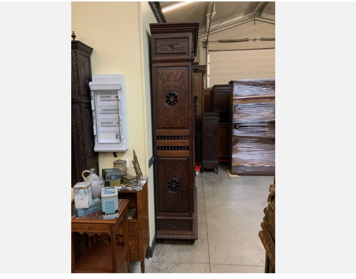 Antique impressive Breton display cabinet, bookcase