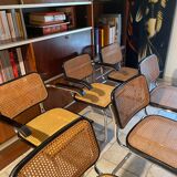 Set of 4 chairs B32 and 2 armchairs B64 Cesca by Marcel Breuer Italian Edition 1980
