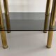 Side table in thick greenish glass with brass legs, Italy, 1960s.