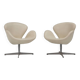Suite de deux chaises Swan en cuir par Arne Jacobsen pour Fritz Hansen