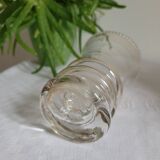 Flared glass vase with gold trim