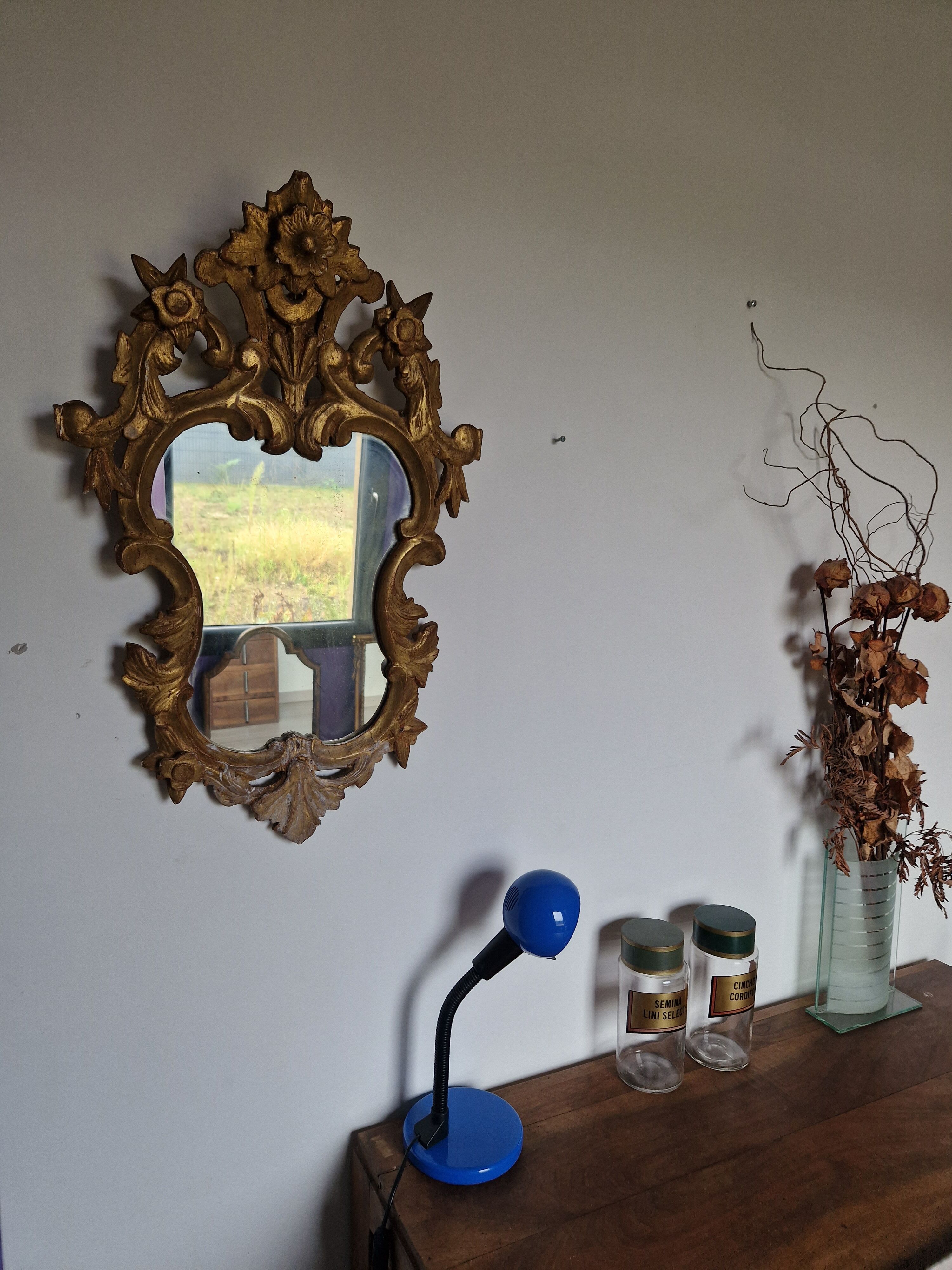 Miroir baroque doré 70 x 45 cm