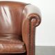 Cow leather club armchair in beautiful dark cognac colour in English style
