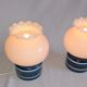 Pair of duck blue and white opaline lamps