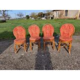 4 vintage rattan chairs