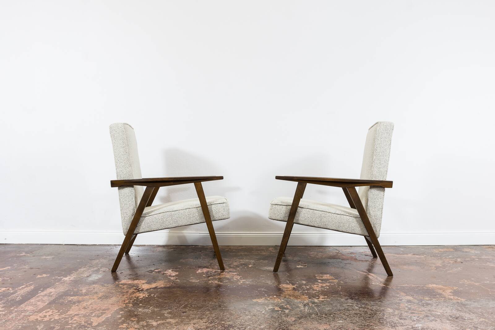 Pair of beige Mid-Century armchairs 1960's