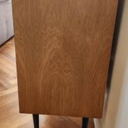 Commode 4 tiroirs bois bleue à chevrons