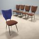 Vintage metal chairs with brass tips, Italy, 1950s-1960s.