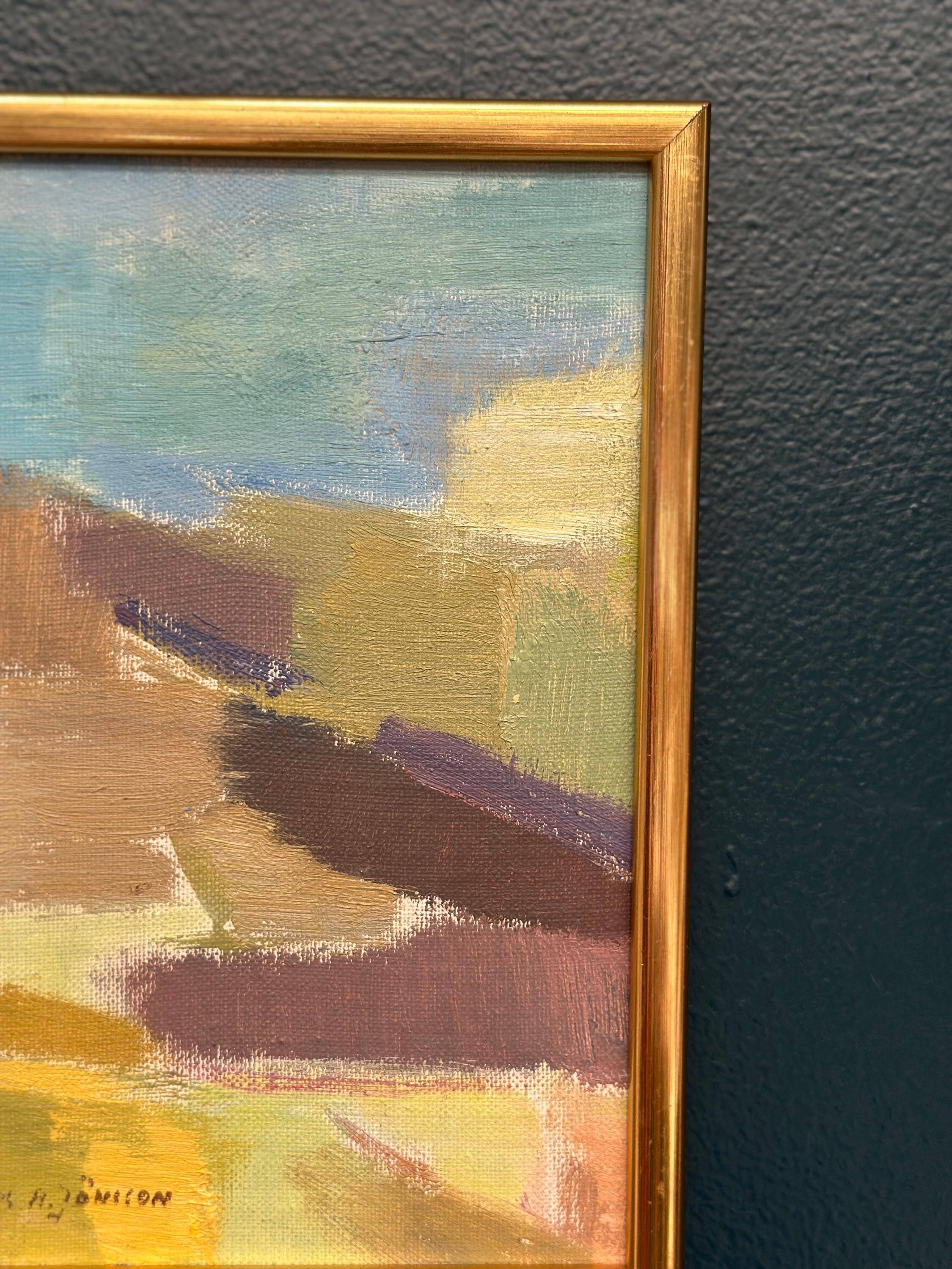 Huile sur panneau originale suédoise – “Sommardag Krokås” par Anders A. Jönsson