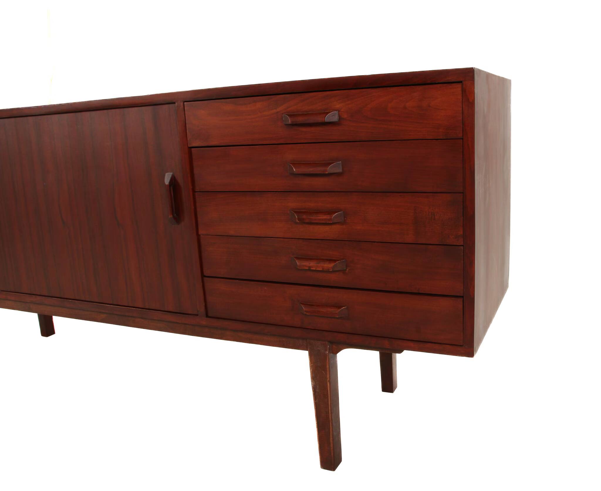 Enfilade vintage scandinave à 05 tiroirs et portes coulissantes – Dk, années 90