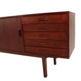 Enfilade vintage scandinave à 05 tiroirs et portes coulissantes – Dk, années 90