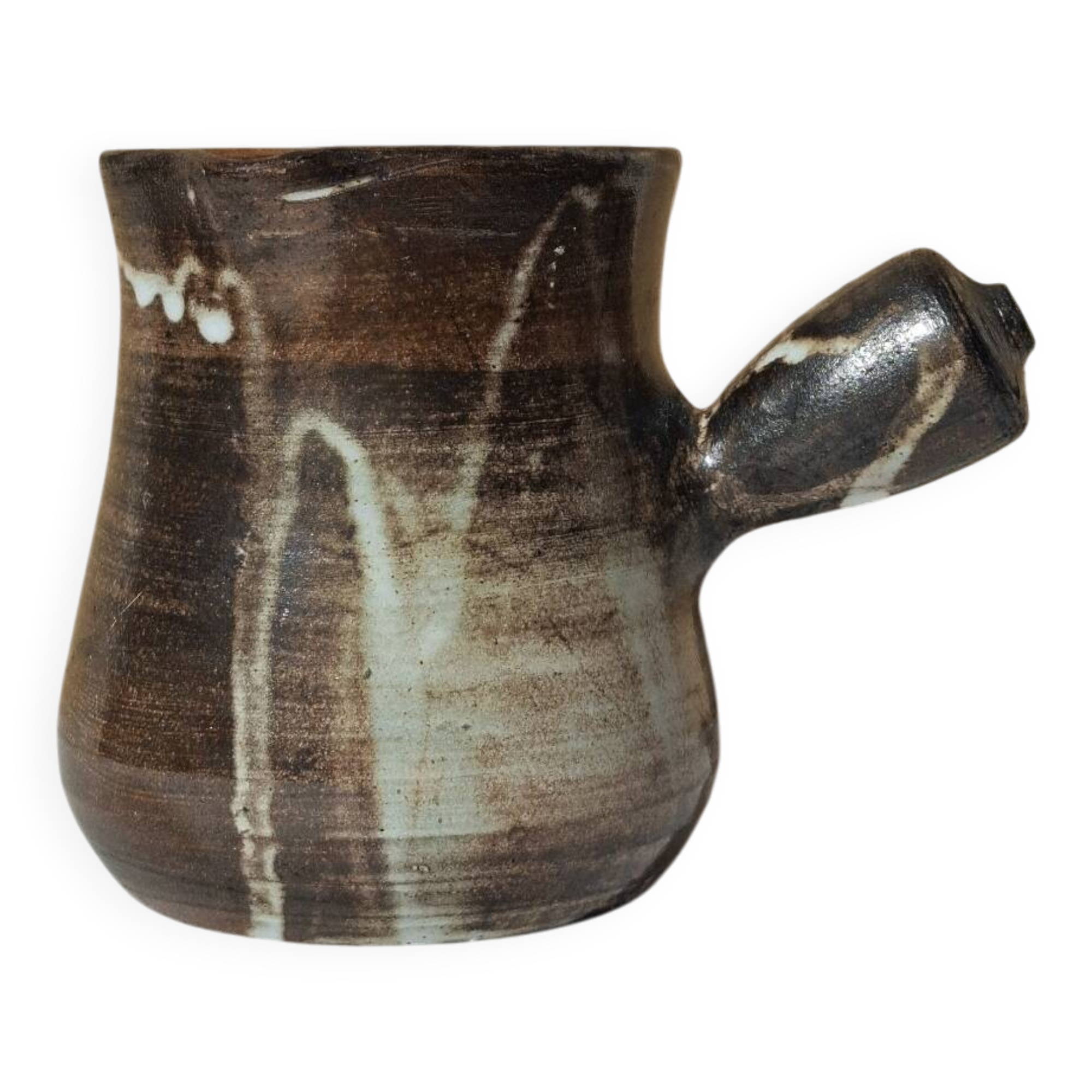 Stoneware pitcher signed by Jacques Pouchain.