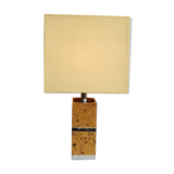 Ambient lamp in cork and chromed metal desing 1970
