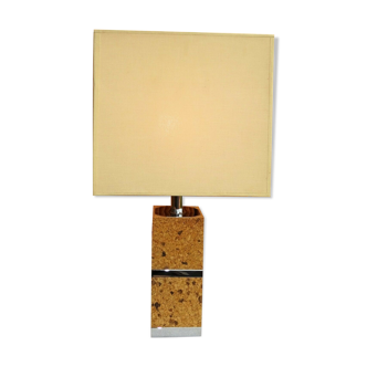 Ambient lamp in cork and chromed metal desing 1970