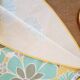 Round tablecloth and 6 napkins with vintage flower patterns