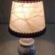 Table lamp in porcelain with floral decoration - mid 20th century.