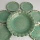 Celadon Green Earthenware Bowl & Plates, Nittsjö, Sweden, 1960s