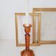 Candle holder yellow amber art deco glass