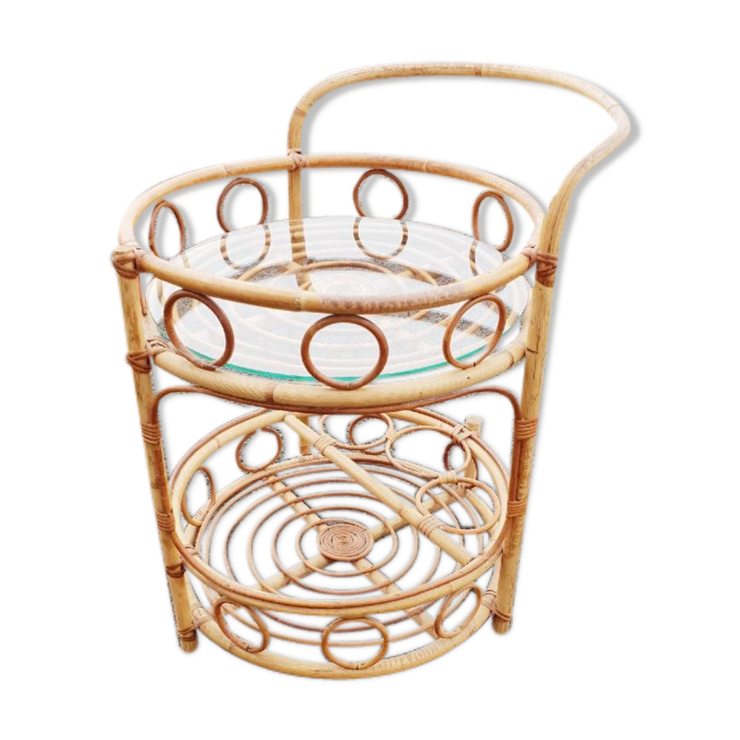 Vintage rattan mini-bar