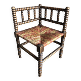 Turned wood corner chair