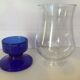 Paire de bougeoirs bleu cobalt en verre