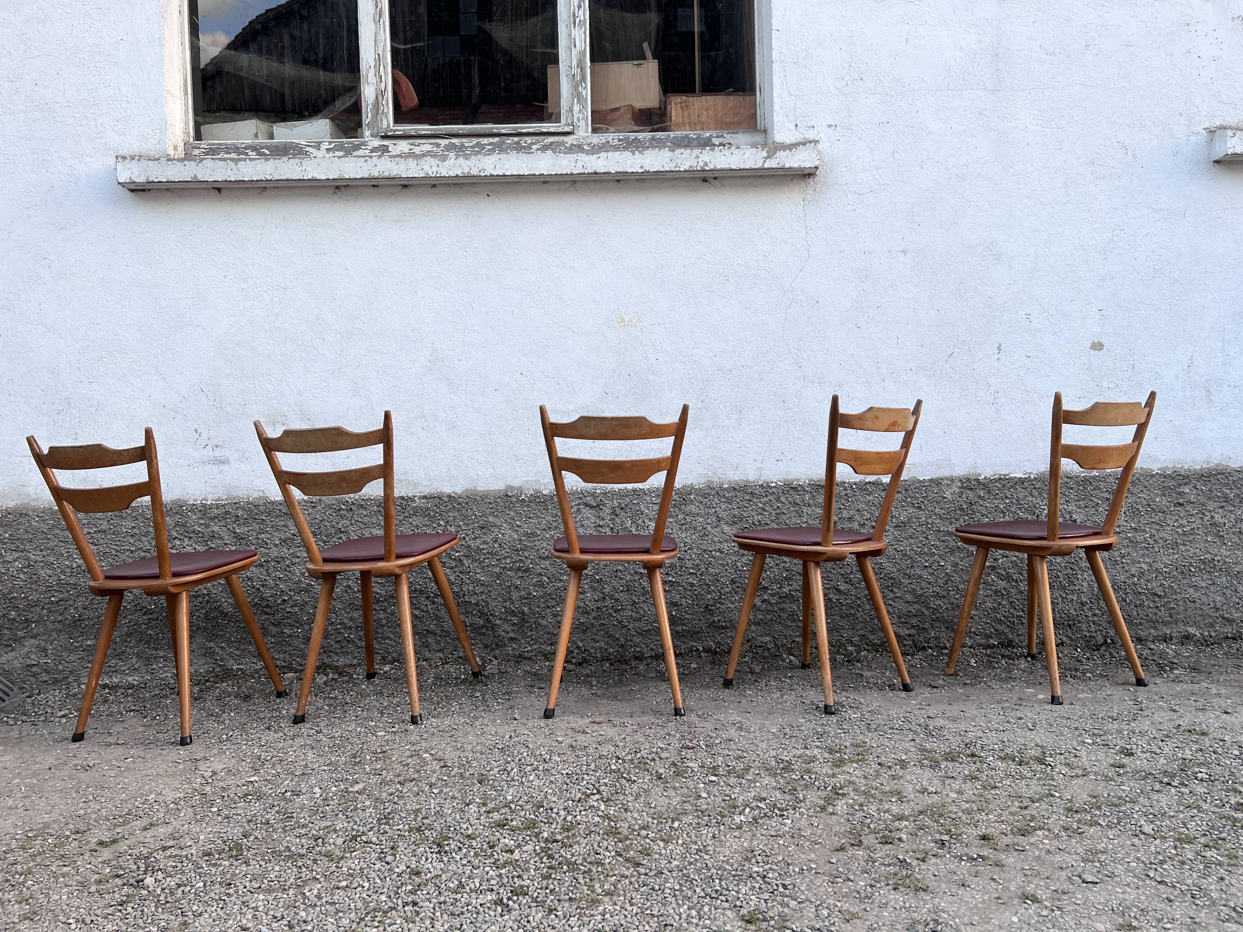 Bistro chair vintage Scandinavian brasserie colorful galette - 1950 1960