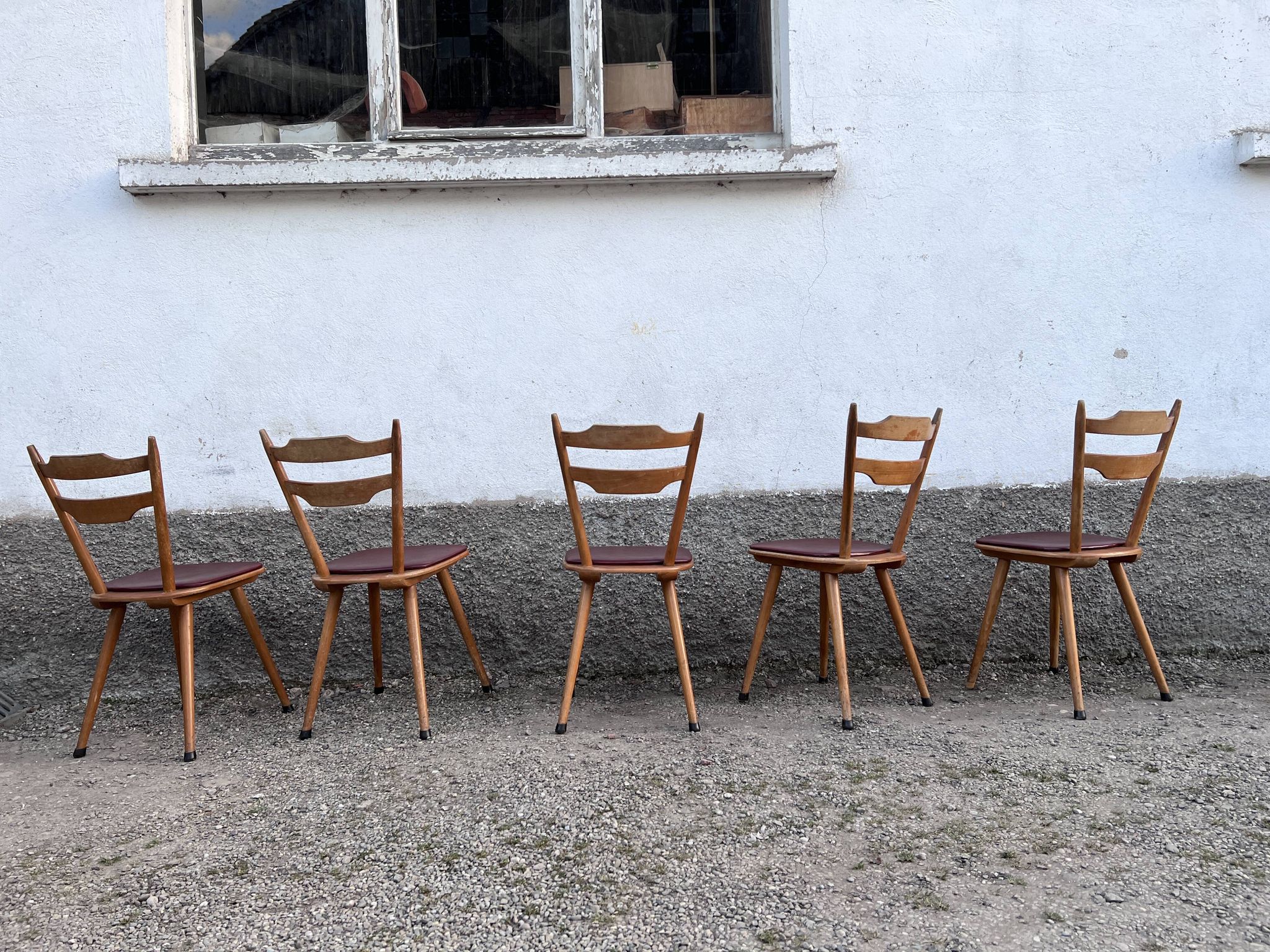 Bistro chair vintage Scandinavian brasserie colorful galette - 1950 1960