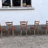 Bistro chair vintage Scandinavian brasserie colorful galette - 1950 1960