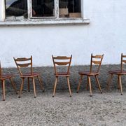 Bistro chair vintage Scandinavian brasserie colorful galette - 1950 1960