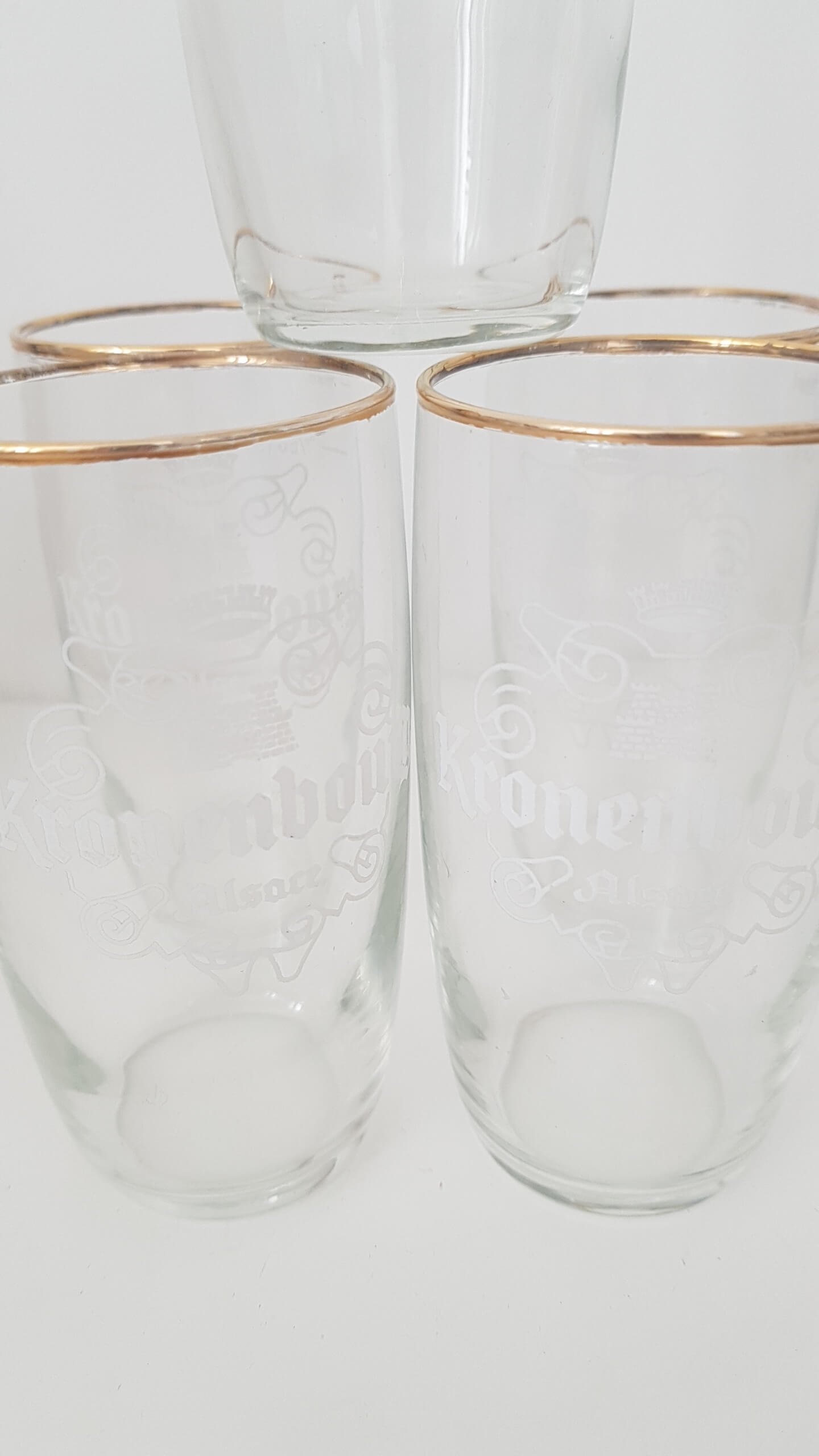 Vintage beer glasses - series of 5 of the brand KRONENBOURG (60's)