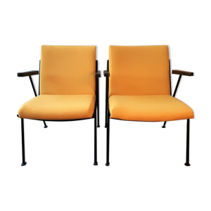 2 fauteuils jaunes 'Oase' avec