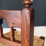 Oak & Rope Travail Populaire Side Chair, Belgium, 1950s