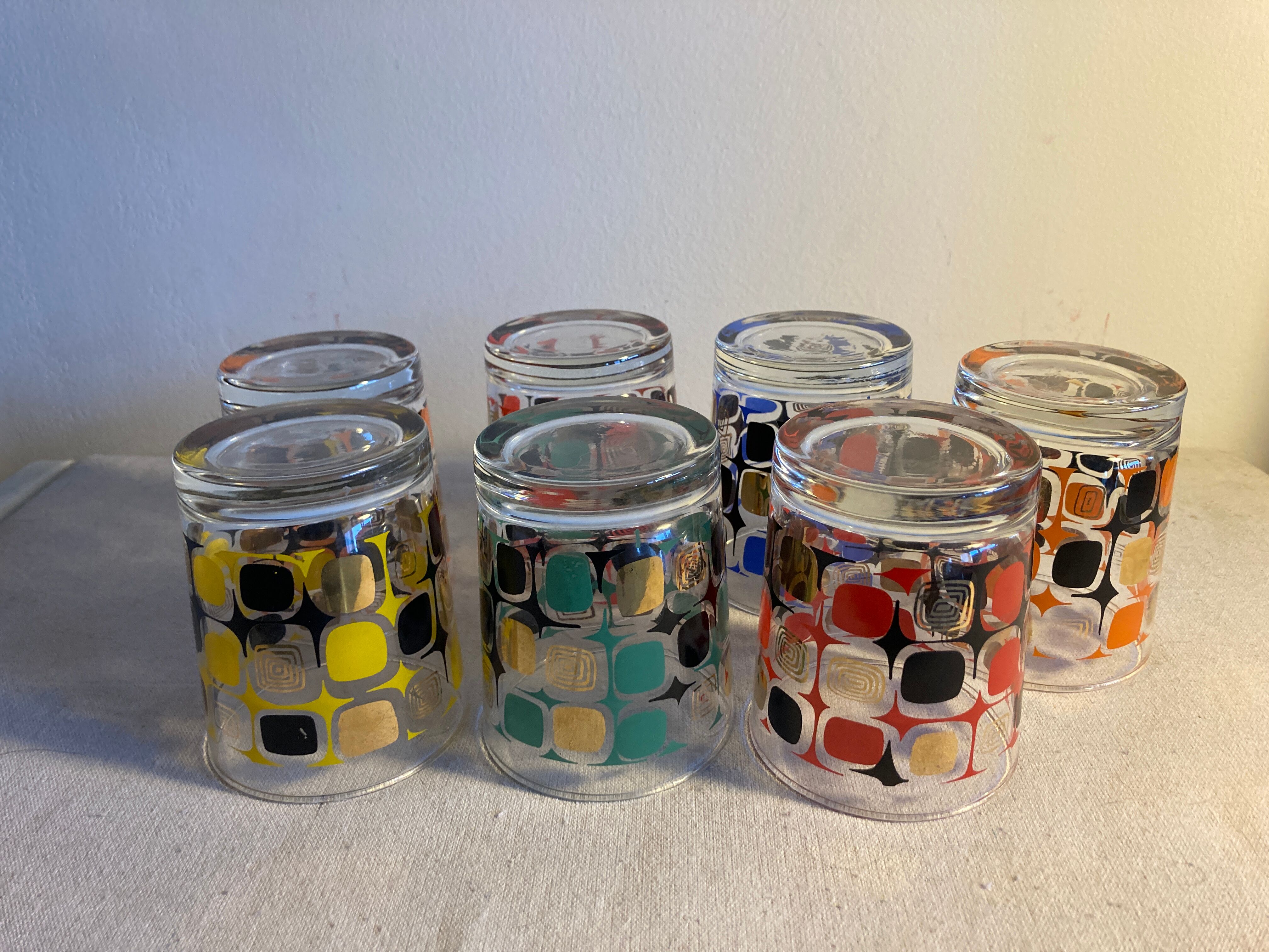 7 vintage glasses