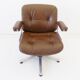 Martin Stoll brown leather office chair by Karl Dittert