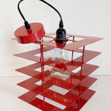 Designer red metal pendant light