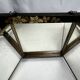 Japan, triptych mirror with brass wood and animated decor, early 20th century