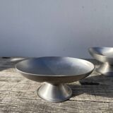 6 oval brushed stainless steel cups