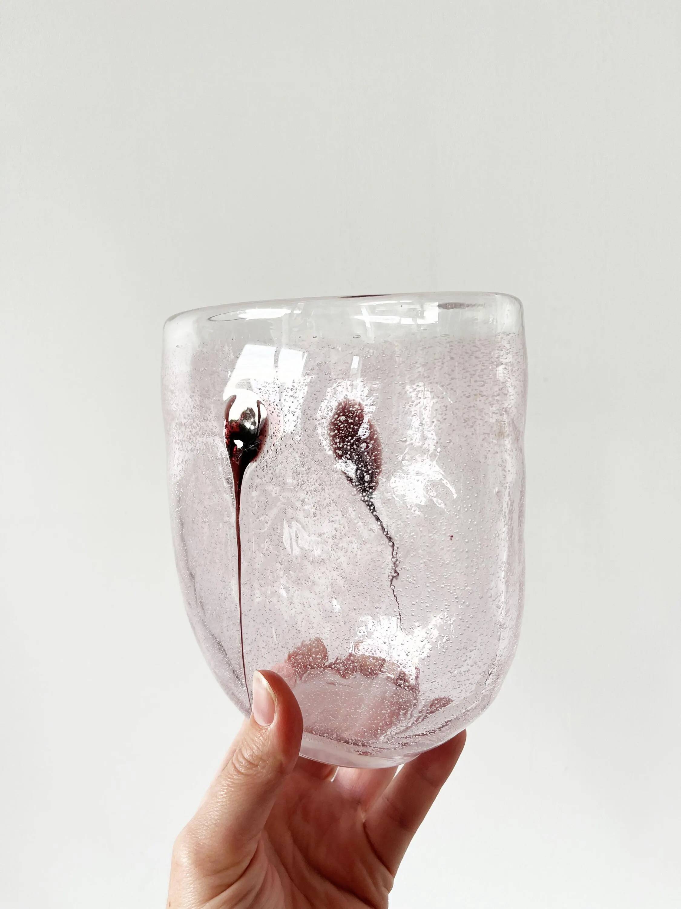 Bubble glass vase Kosta Boda Sweden 1980