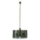Grey glass chandelier with a brass body, 1960, Italy