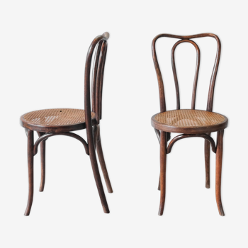 Pair of Bistro chairs cannate by Walter Baumann early 1900 's