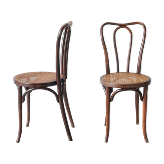 Pair of Bistro chairs cannate by Walter Baumann early 1900 's