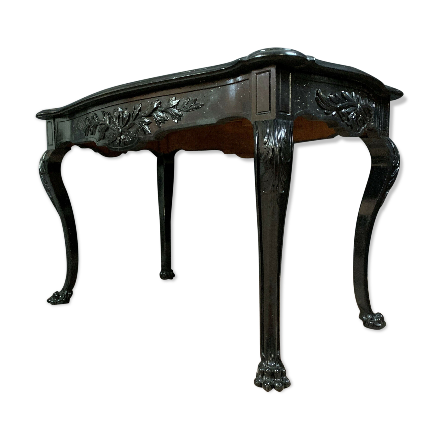 Napoleon III period games table in lacquered wood