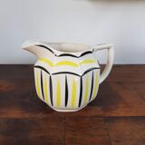 Pichet en céramique vintage avec décoration jaune et noire