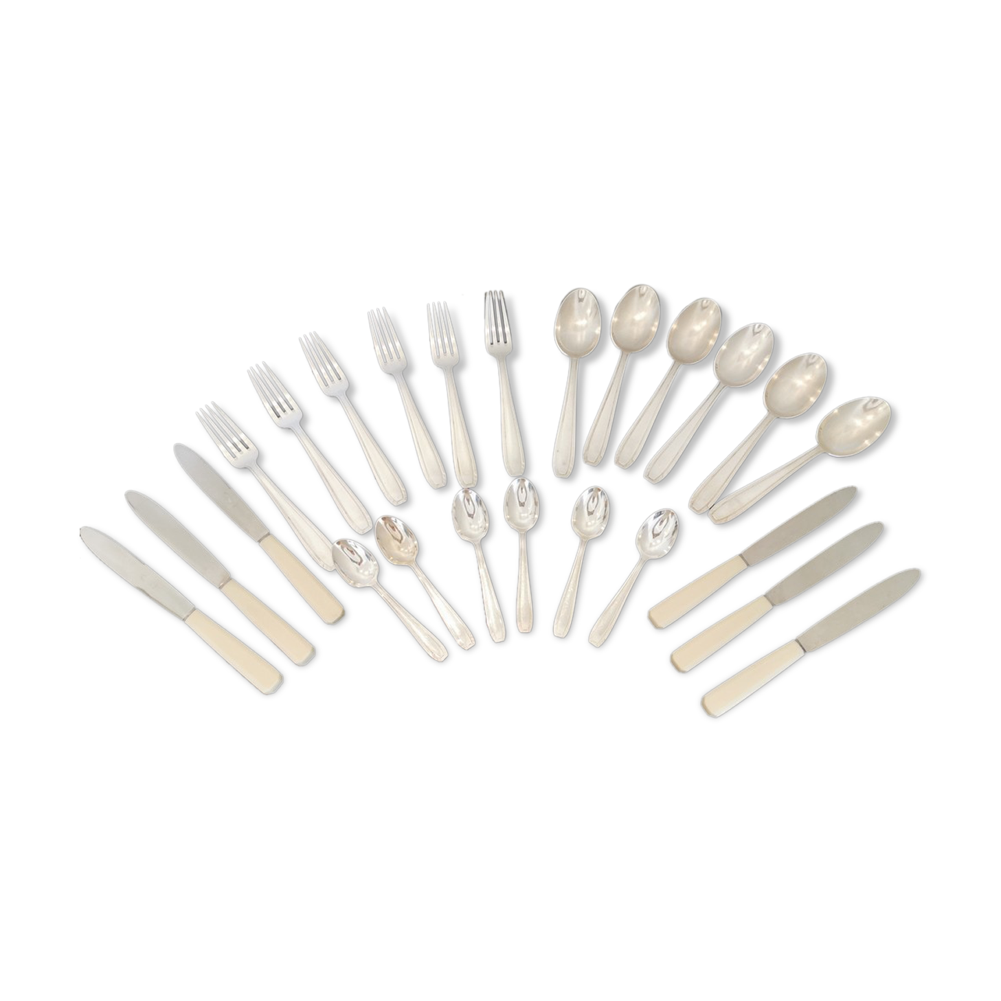 Lot de 24 couverts métal argenté Art déco